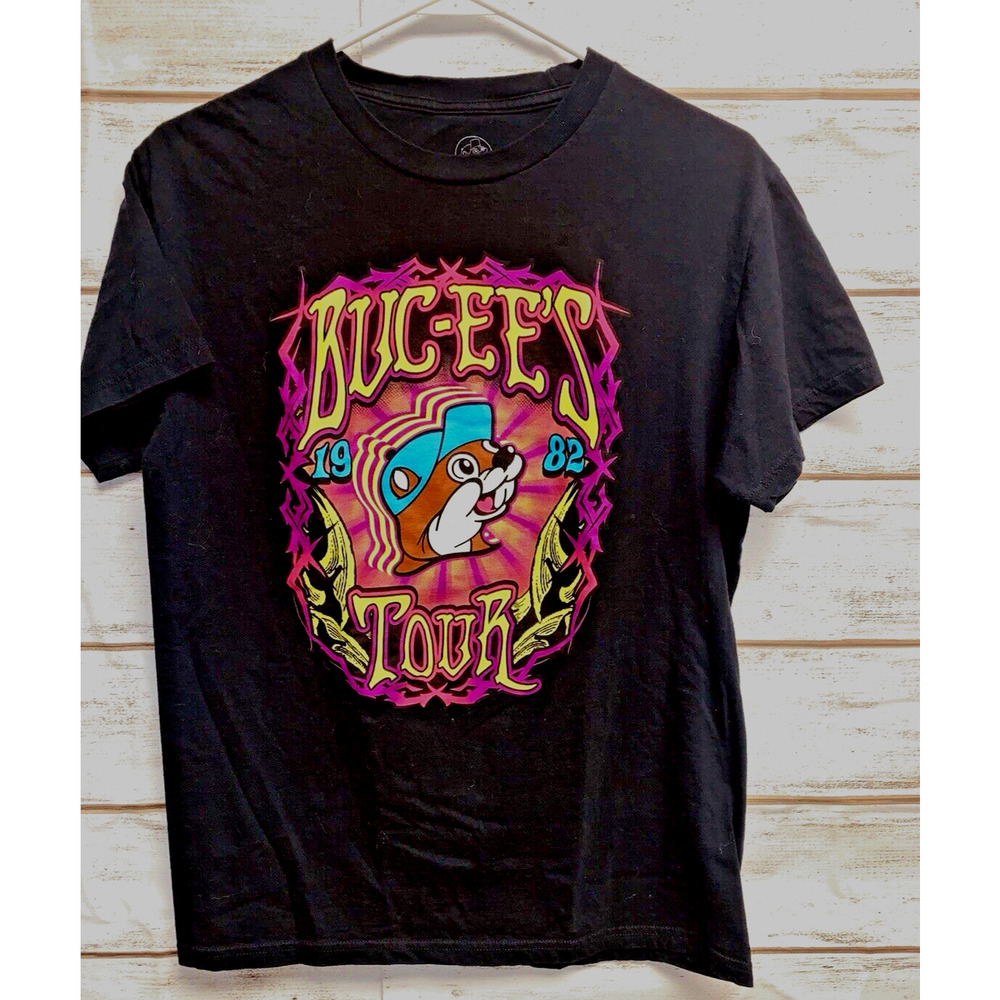 Buc-ees t-Shirt Adult M Black Tour 1982-2021 Graphic Double Sided Unworn? EUC
